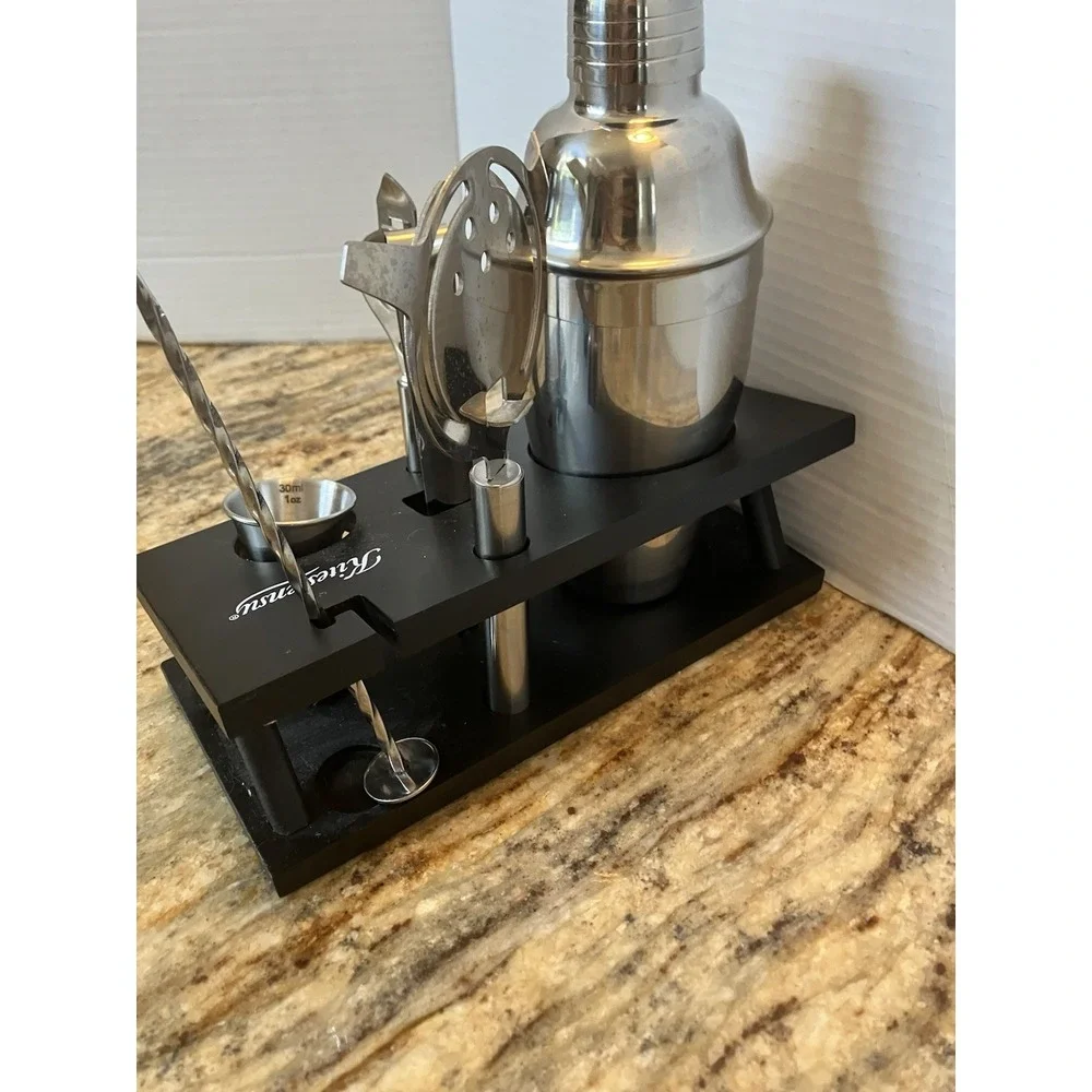 KITESSENSU Cocktail Shaker Set Bartender Kit with Stand | Bar Set Drink Mixer